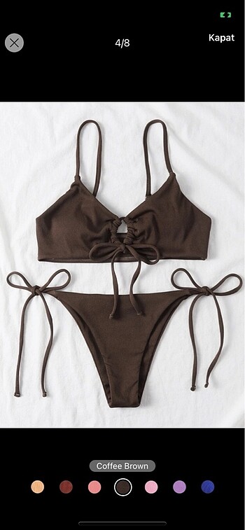 Kahverengi askılı bikini