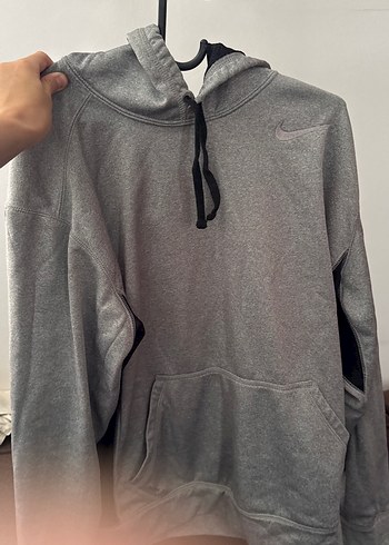 Gri Kapüşonlu Fermuarlı Sweatshirt