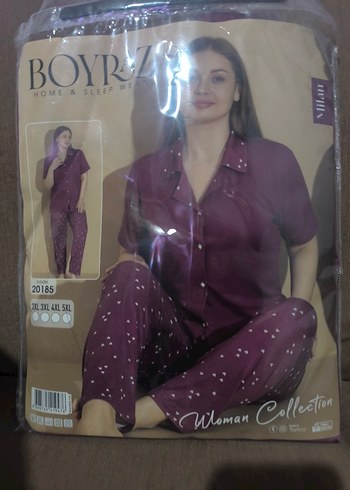 Bordo Kadın Kısa Kollu Pijama Takımı