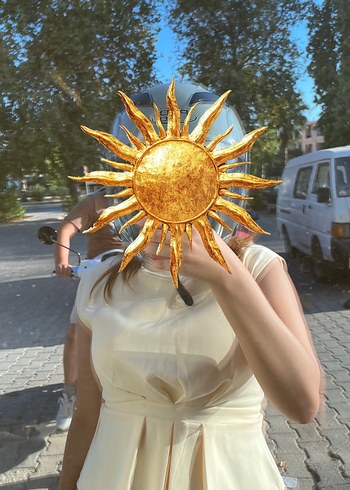 m Beden Bej Kolsuz Pilili Bluz