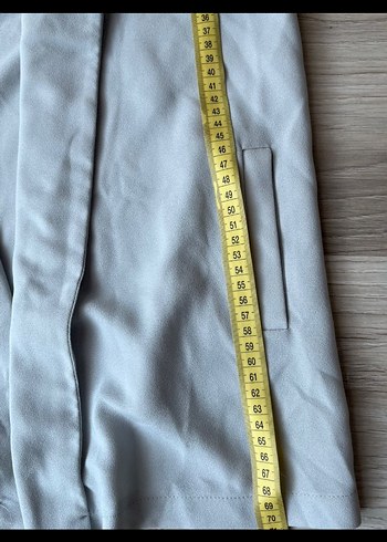 Biz Mavisi Midi Keten Kadın Ceket - Görsel 3