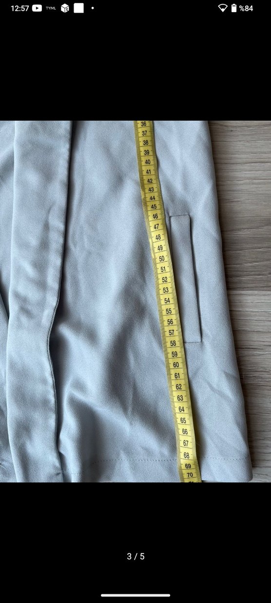 Biz Mavisi Midi Keten Kadın Ceket - Görsel 3