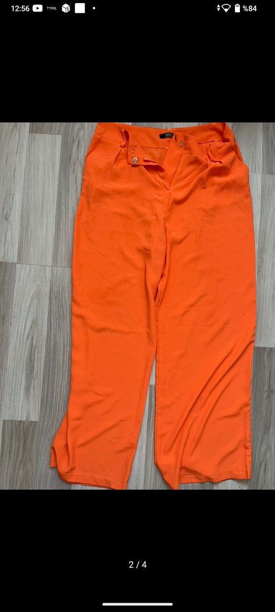 Turuncu Kadın Kumaş Pantolon - Görsel 2