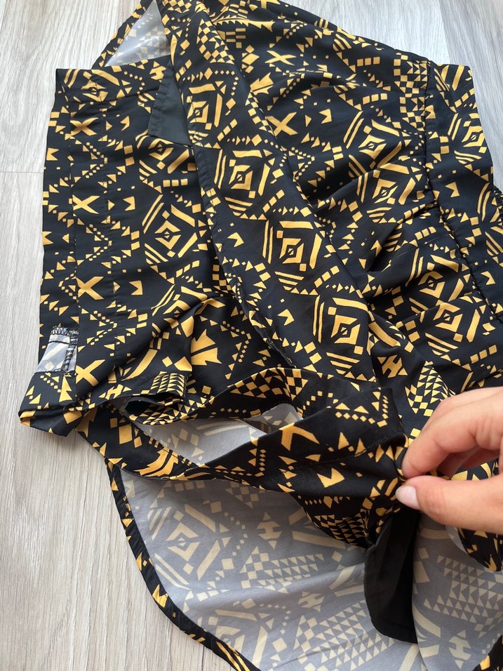 Bohem Desenli Sarı Mini etek görünümlü şort etek - Görsel 3