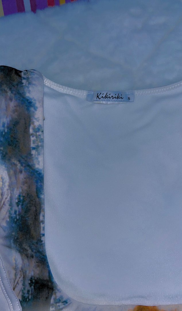 Baskılı Drapeli Beyaz Mini Monokini - Görsel 2