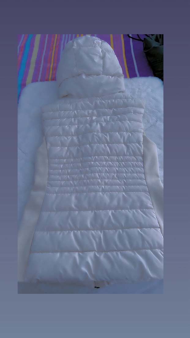 Kadın Beyaz Fermuarlı Yelek - Görsel 2