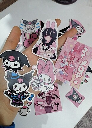 Tasarımcı kuromi sticker çıkartma anime cosplay hello kitty