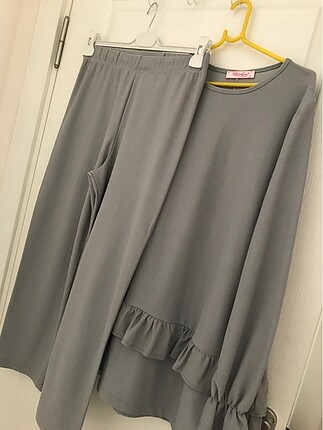 xl Beden gri Renk İkili takım (pantolon bluz)