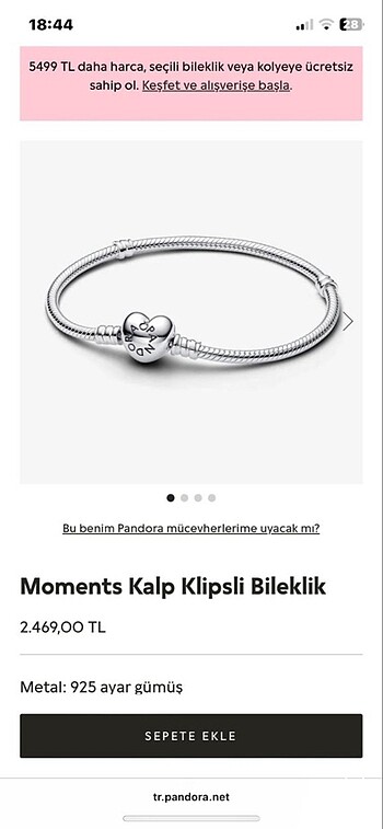 Moments Kalp Klipsli Bileklik