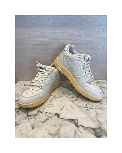 Off-White - Beyaz/Sarı Deri Sneaker