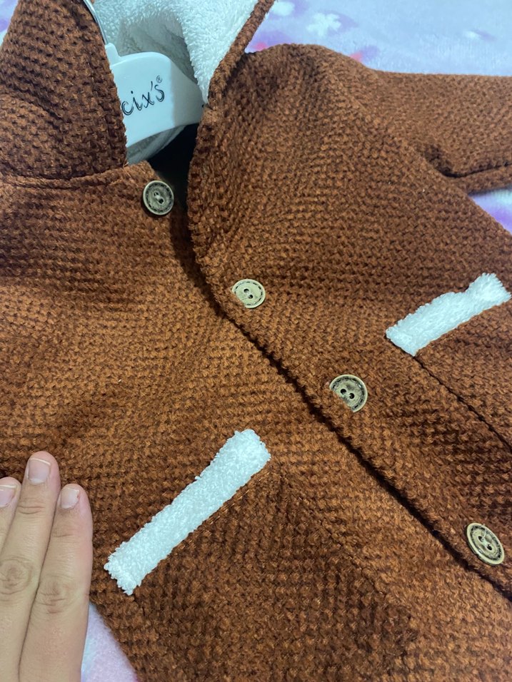 Erkek Çocuk Kahverengi Düğmeli Kaban - Görsel 4