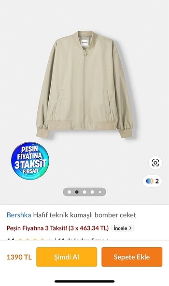 BERSHKA BOMBER CEKET