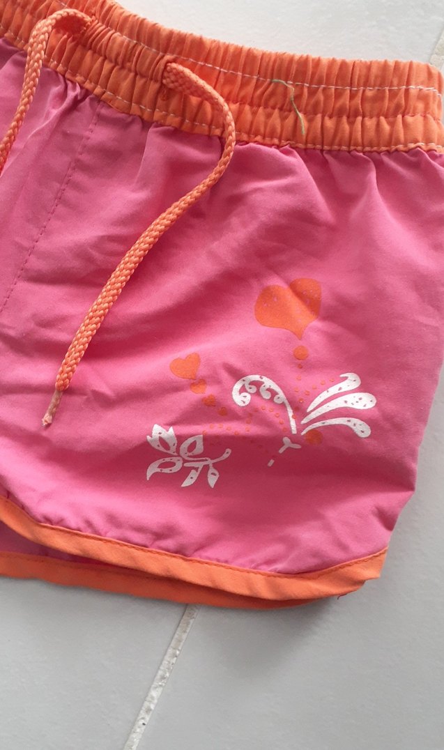 Kız Çocuk Pembe Renkli Baskılı Şort - Görsel 2