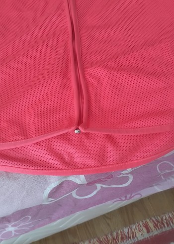 Fermuarlı Kapüşonlu Pembe Kolsuz Spor Yelek - Görsel 6