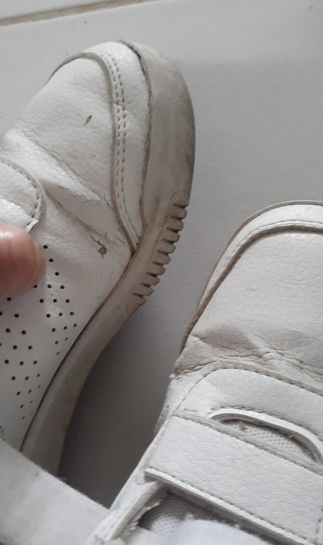 Beyaz Cırt Cırtlı Erkek Spor Ayakkabı - Görsel 5