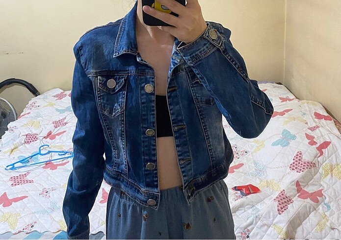 Crop kot ceket