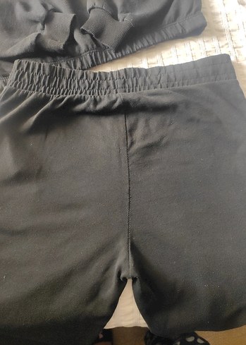 Kız Çocuk Siyah Baskılı Pamuklu Eşofman Takımı - Görsel 7