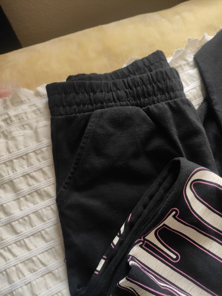 Kız Çocuk Siyah Baskılı Pamuklu Eşofman Takımı - Görsel 4