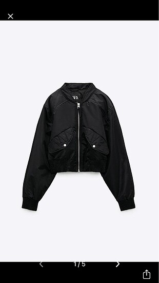 Zara crop siyah bomber ceket