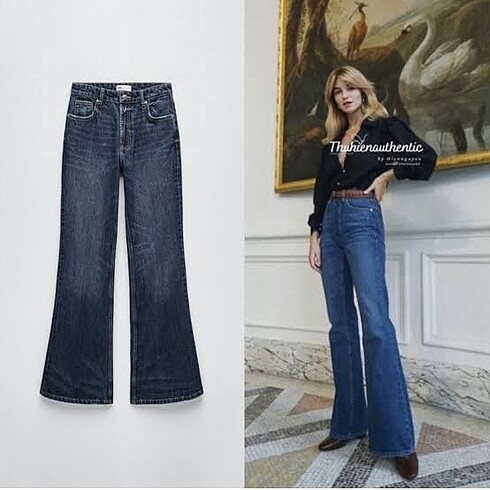 Zara Zara high rise full length flare jean