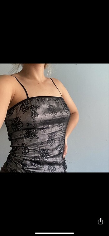 m Beden siyah Renk Y2K GOTH DANTELLİ CROP