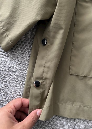 12-18 Ay Beden haki Renk Kapüşonlu Erkek Çocuk Streetwear Yağmurluk