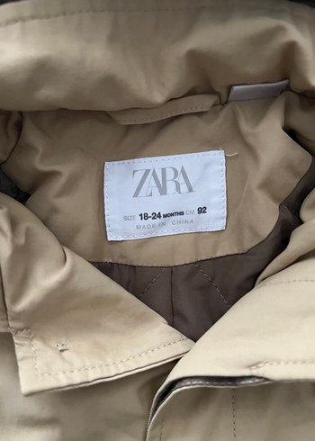 Zara Bej Kapüşonlu Erkek Çocuk Keten Kaban