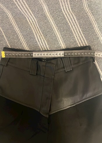 Kadın Siyah Deri Rahat Kesim Pantolon - Görsel 6