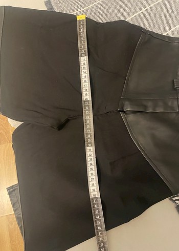 Kadın Siyah Deri Rahat Kesim Pantolon - Görsel 7