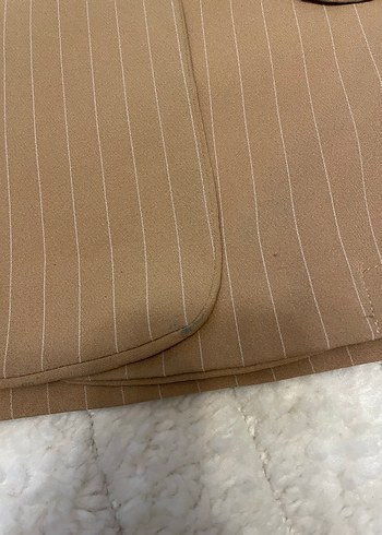 Bej Düğmeli Kadın Blazer Ceket - Görsel 8