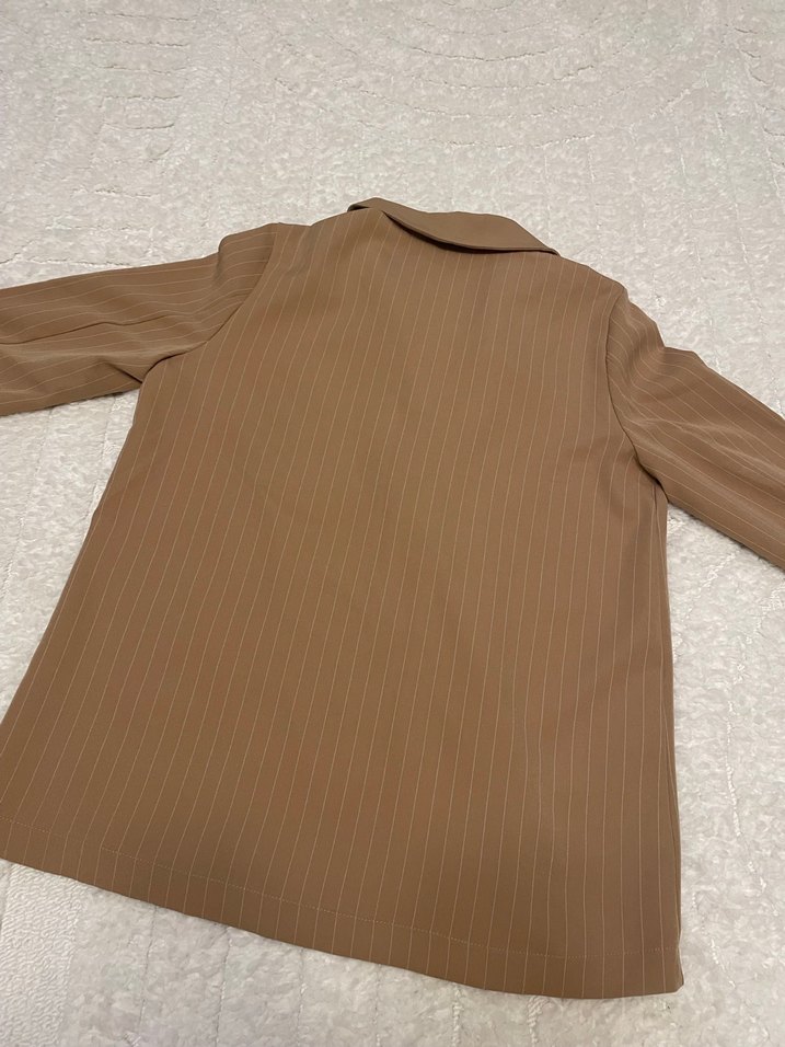 Bej Düğmeli Kadın Blazer Ceket - Görsel 2