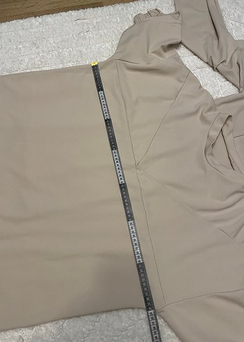 Bej Kısa Kollu Boğazlı Kadın Bluz - Görsel 3