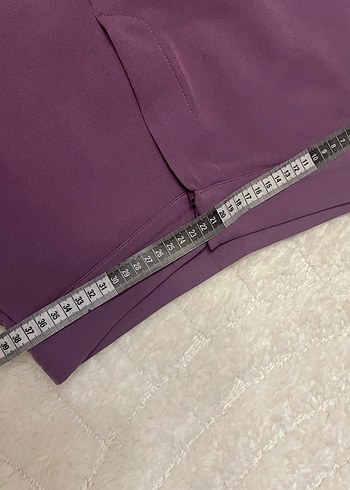 Mor Elastik Kumaş Kadın Pantolon - Görsel 7