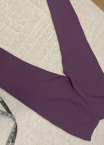 Mor Elastik Kumaş Kadın Pantolon - Görsel 2