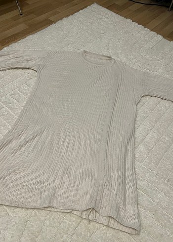 Bohem Uzun Kollu Keten Triko Kadın Kazak - Görsel 3