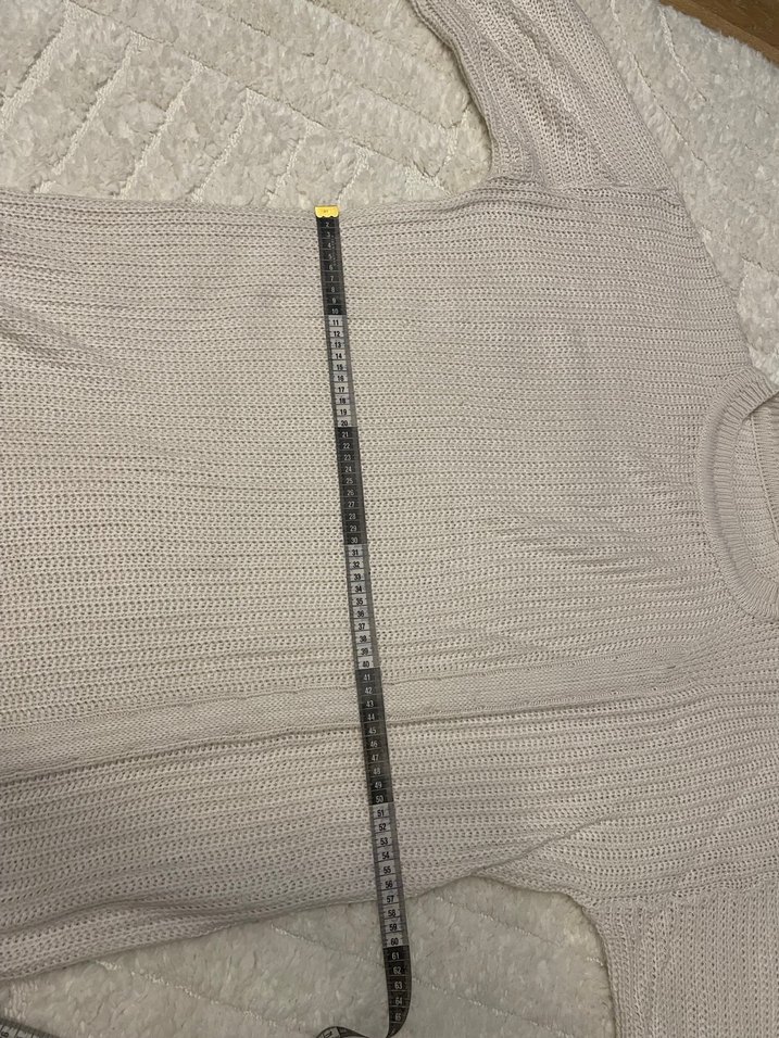 Bohem Uzun Kollu Keten Triko Kadın Kazak - Görsel 5