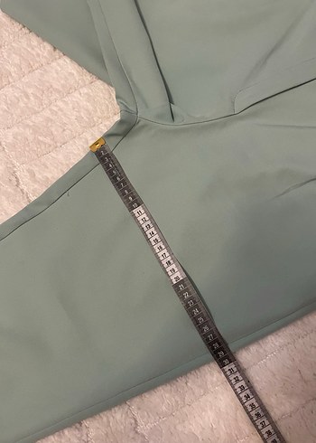 Kadın mint yeşili Kumaş Pantolon Midi Normal - Görsel 3