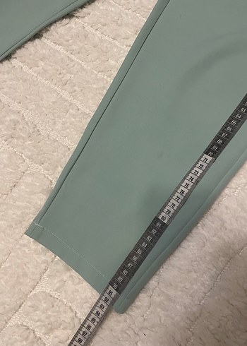 Kadın mint yeşili Kumaş Pantolon Midi Normal - Görsel 4