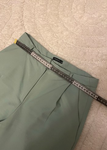 Kadın mint yeşili Kumaş Pantolon Midi Normal - Görsel 7