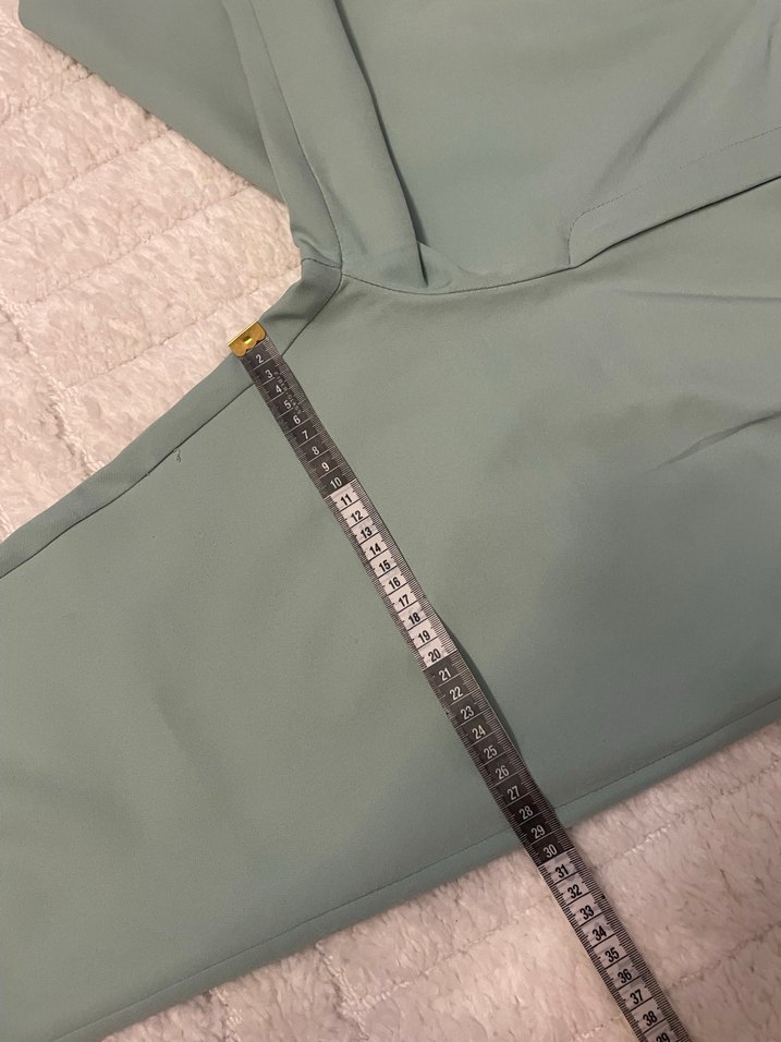 Kadın mint yeşili Kumaş Pantolon Midi Normal - Görsel 3