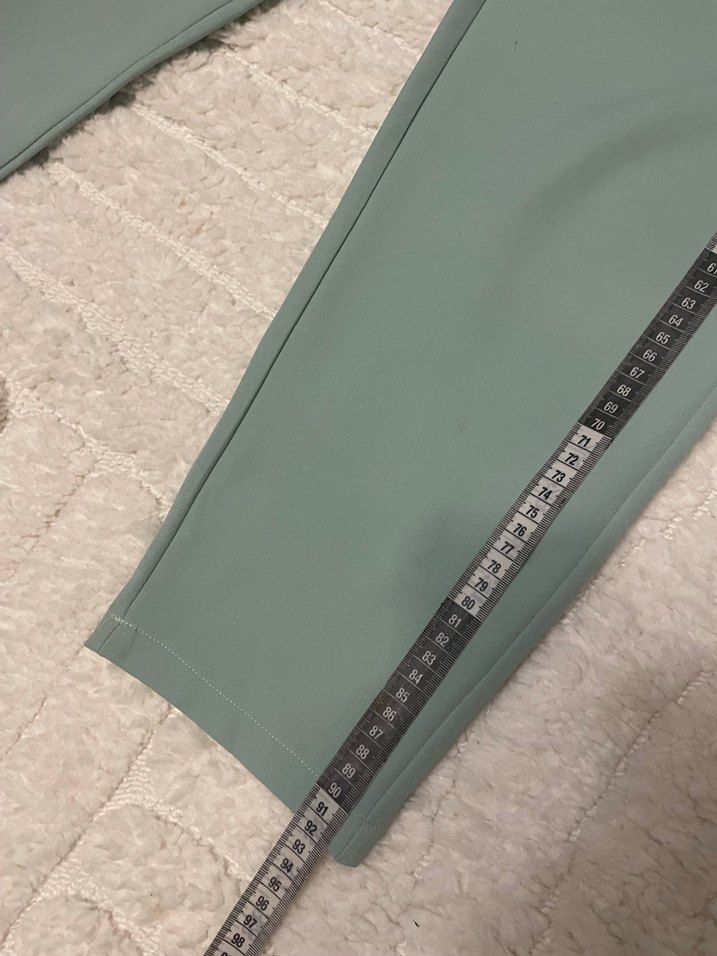 Kadın mint yeşili Kumaş Pantolon Midi Normal - Görsel 4