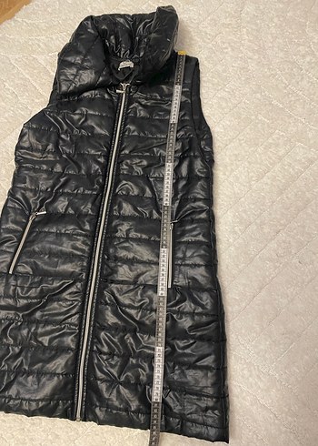 Fermuarlı Siyah Uzun Kadın Yelek - Görsel 7