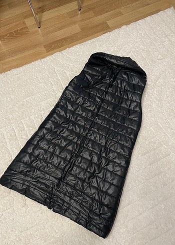 Fermuarlı Siyah Uzun Kadın Yelek - Görsel 2