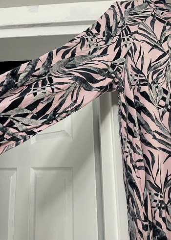 Pembe Pilili Uzun Salaş Elbise - Görsel 4