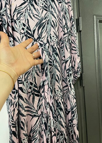 Pembe Pilili Uzun Salaş Elbise - Görsel 3