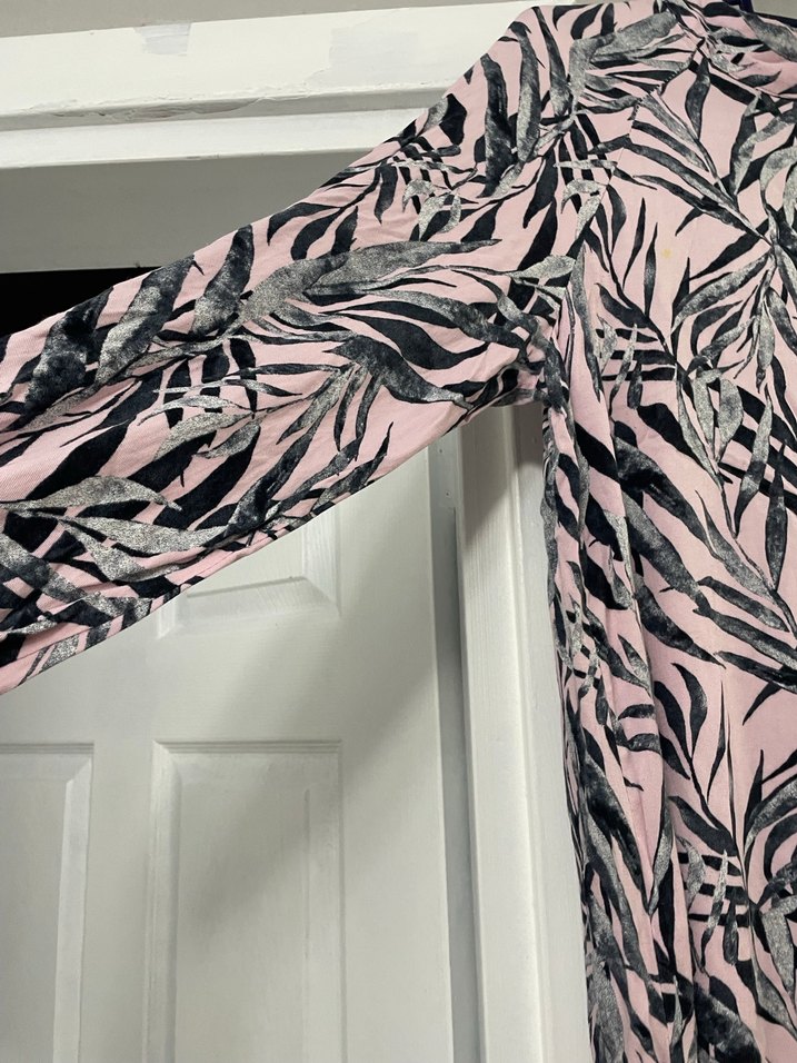 Pembe Pilili Uzun Salaş Elbise - Görsel 4