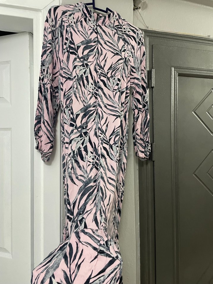 Pembe Pilili Uzun Salaş Elbise - Görsel 2