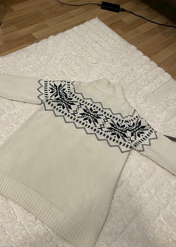 Nakışlı Yün Bohem Tarzı Erkek Kazak - Görsel 2