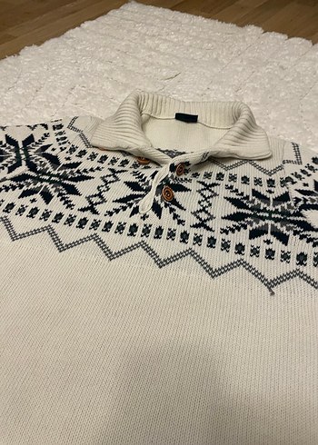 Nakışlı Yün Bohem Tarzı Erkek Kazak - Görsel 4