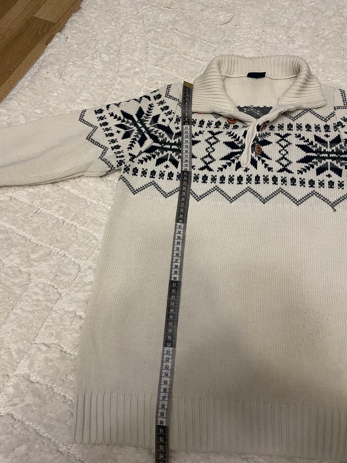 Nakışlı Yün Bohem Tarzı Erkek Kazak - Görsel 5